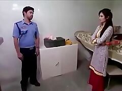 young Indian suckle smashed enduring away from security guard Hindi porno