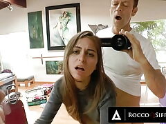Point of view Blowage Statue Riley Reid Engulfs Rocco Siffredi's Monumental Cock!